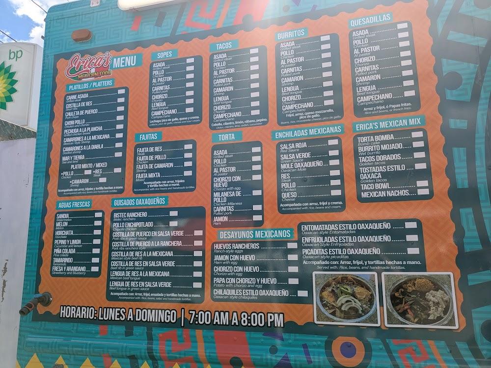 Erica's Mexican Food Menu image 2